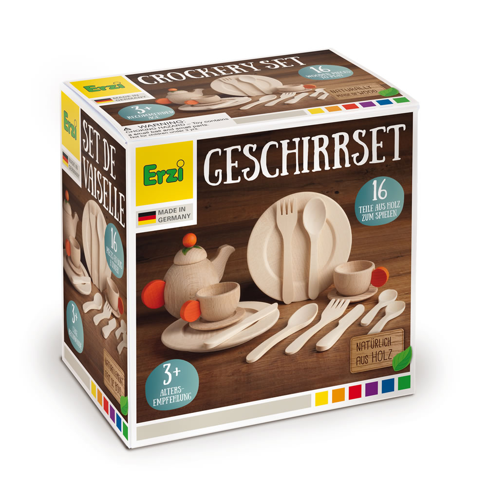 ERZI木のおもちゃ 食器セット | ドイツ木製おままごと かいこく屋ErziShop